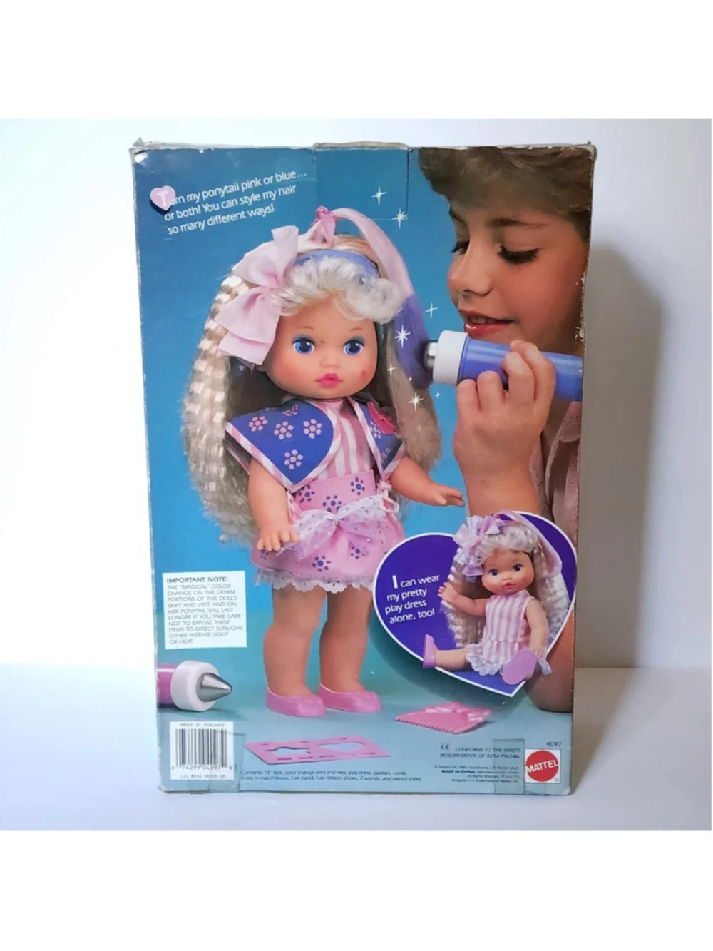 Vintage 1989 Mattel Lil Miss Dress Up Doll 4097 Brand New In Box NIB 80s Rare